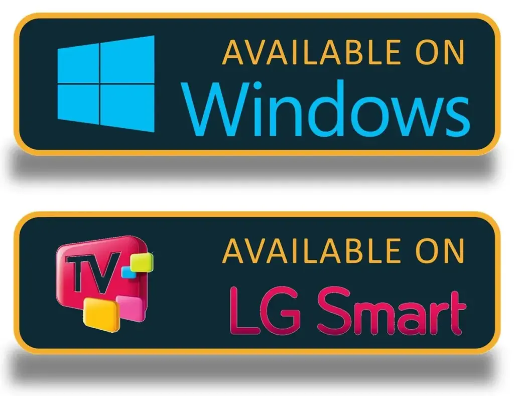 IPTV Canada app interface on LG smart TV and windows